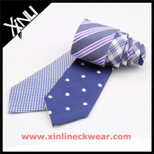 Dog Tooth and White Dots Double Sides Cheap Mens Beautiful Silk Ties